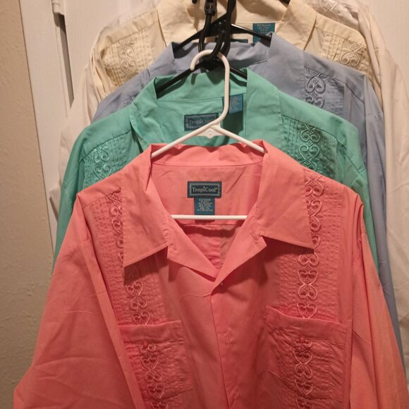 Tropi Cool Casual Men's Shirts with Textured Front - Picture 2 of 3